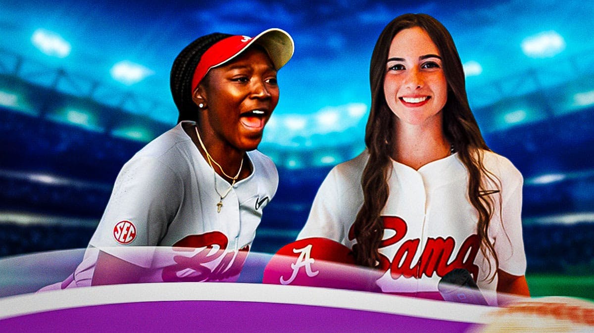 Alabama women's softball player Kristen White and Lauren Johnson