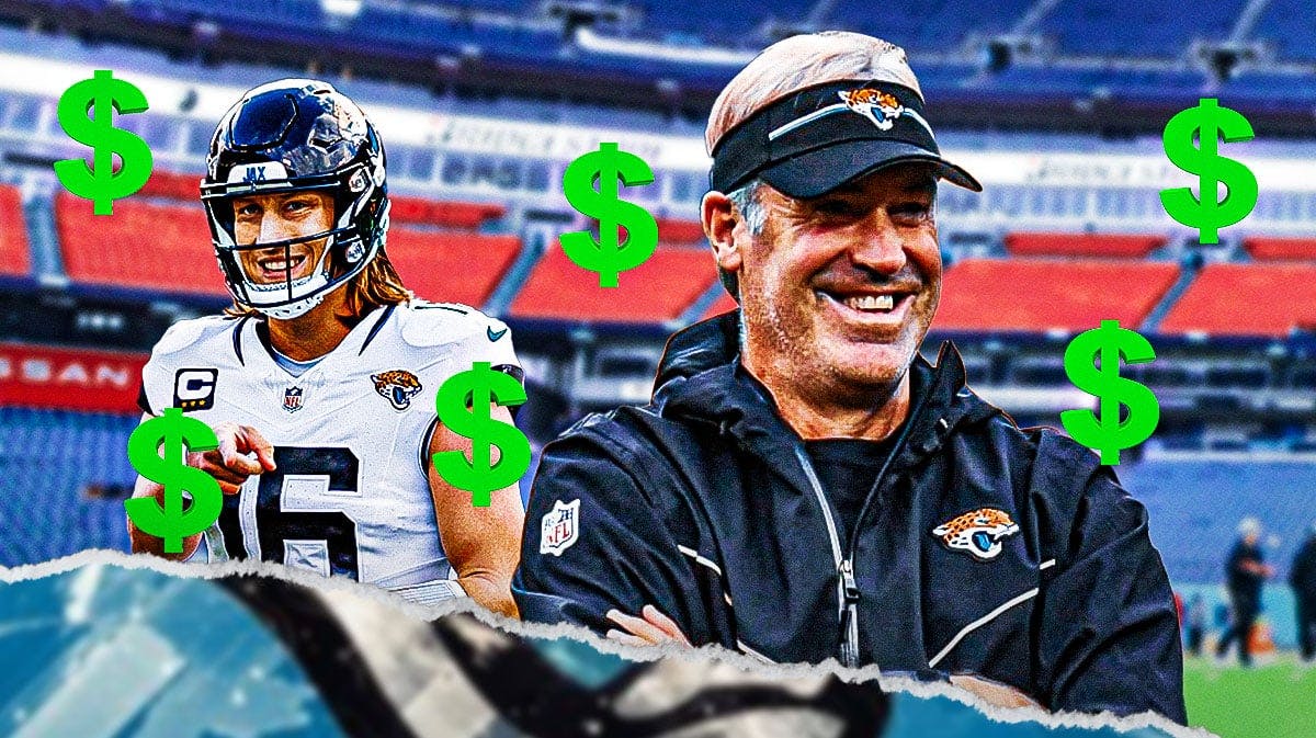 Trevor Lawrence and Doug Pederson with dollar signs