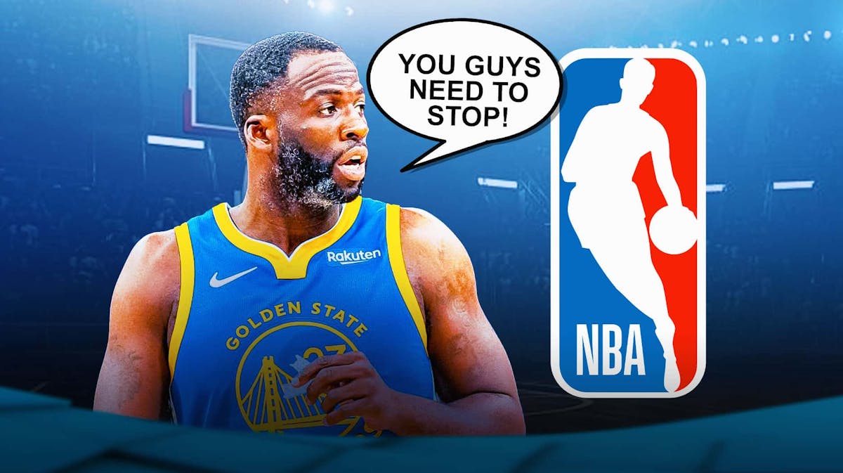 Draymond Green tells the NBA logo “you guys need to stop!”