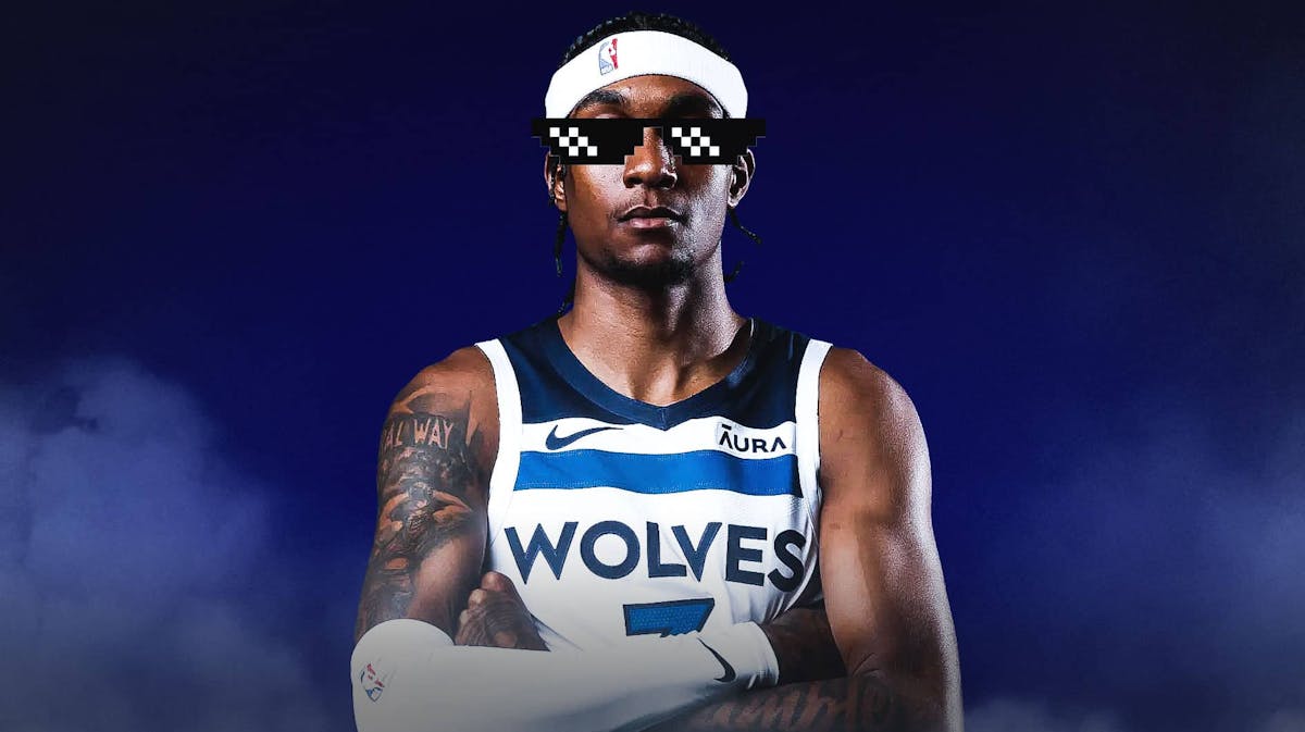 Jaden McDaniels (Timberwolves) with deal with it shades