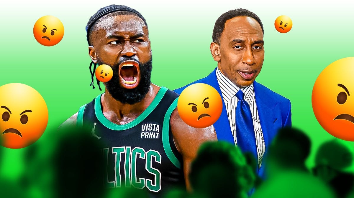 Jaylen Brown with angry emojis. Stephen A. Smith