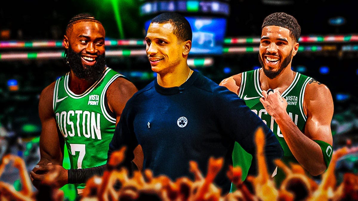 Celtics' Jaylen Brown, Joe Mazzulla and Jayson Tatum