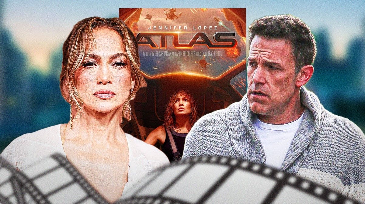Jennifer Lopez, Ben Affleck, movie poster for upcoming Netflix film Atlas