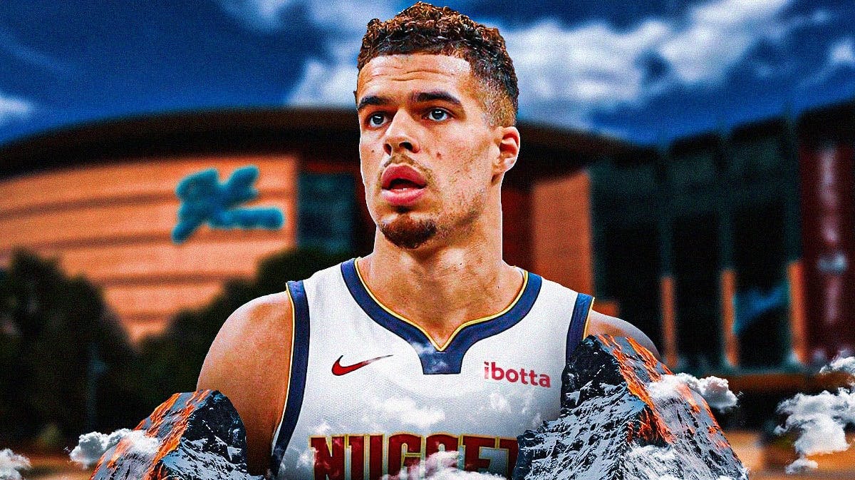 Michael Porter Jr. with Nuggets arena in background