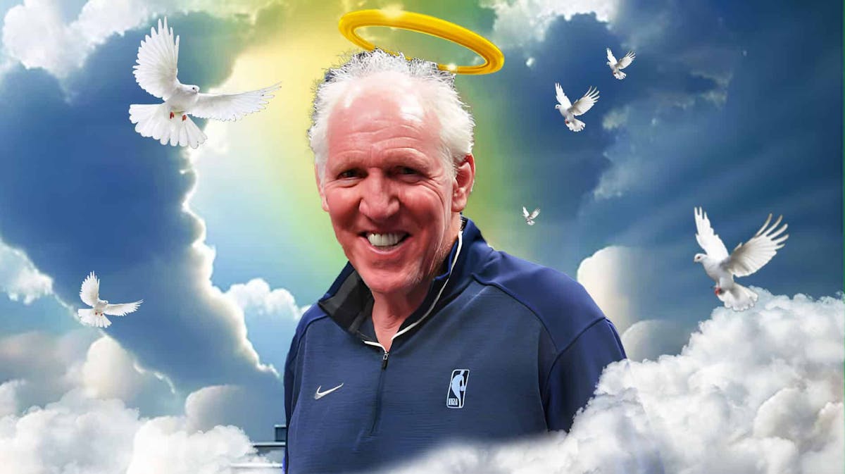 Bill Walton with a halo and doves around him