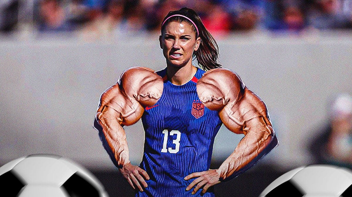 NWSL star Alex Morgan with huge arms.