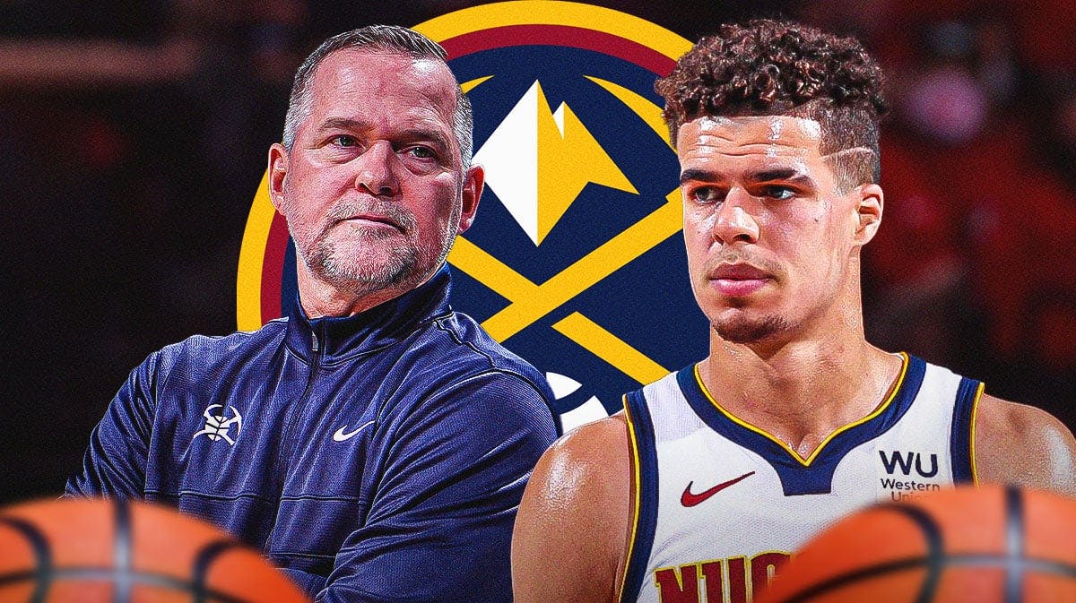 Nuggets' Michael Malone stands next to Michael Porter Jr. during Timberwolves series