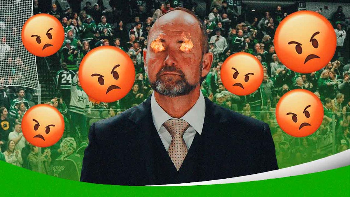 Stars coach Pete DeBoer angrily responds to a reporter after a loss to the Oilers.
