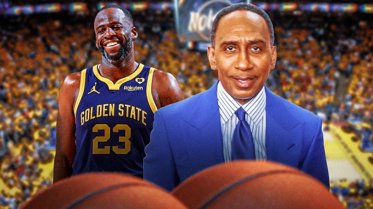 Stephen A. Smith reacts to Draymond Green's apology to him during the broadcast of TNT's NBA Pregame Show on Tuesday.
