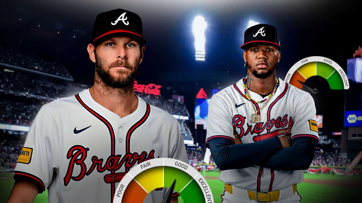 Braves Chris Sale with good health meter and Ronald Acuna Jr. health meter low