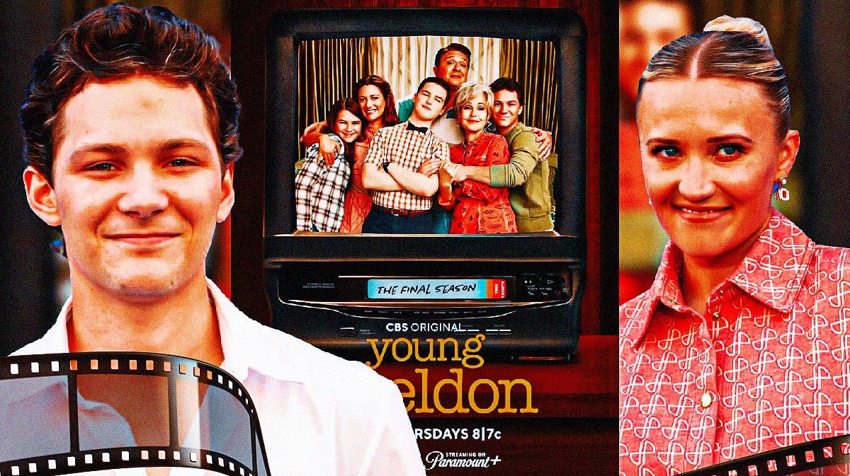 Young Sheldon Season 7 poster with Montana Jordan and Emily Osment.