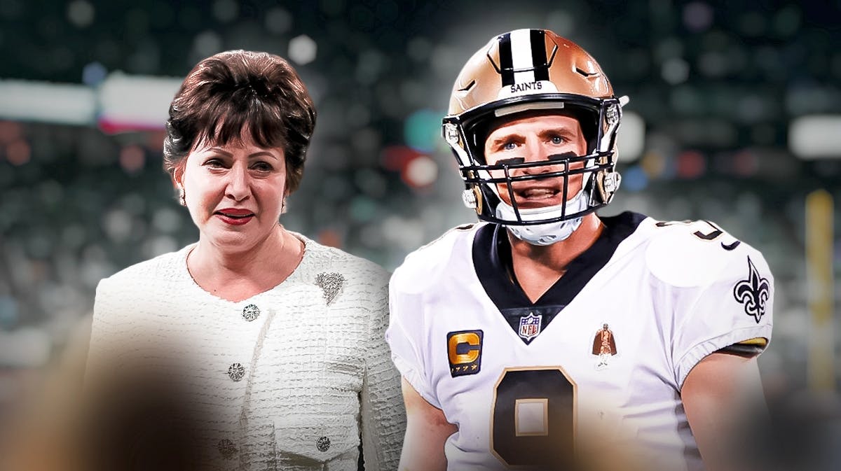 Drew Brees and Gayle Benson.