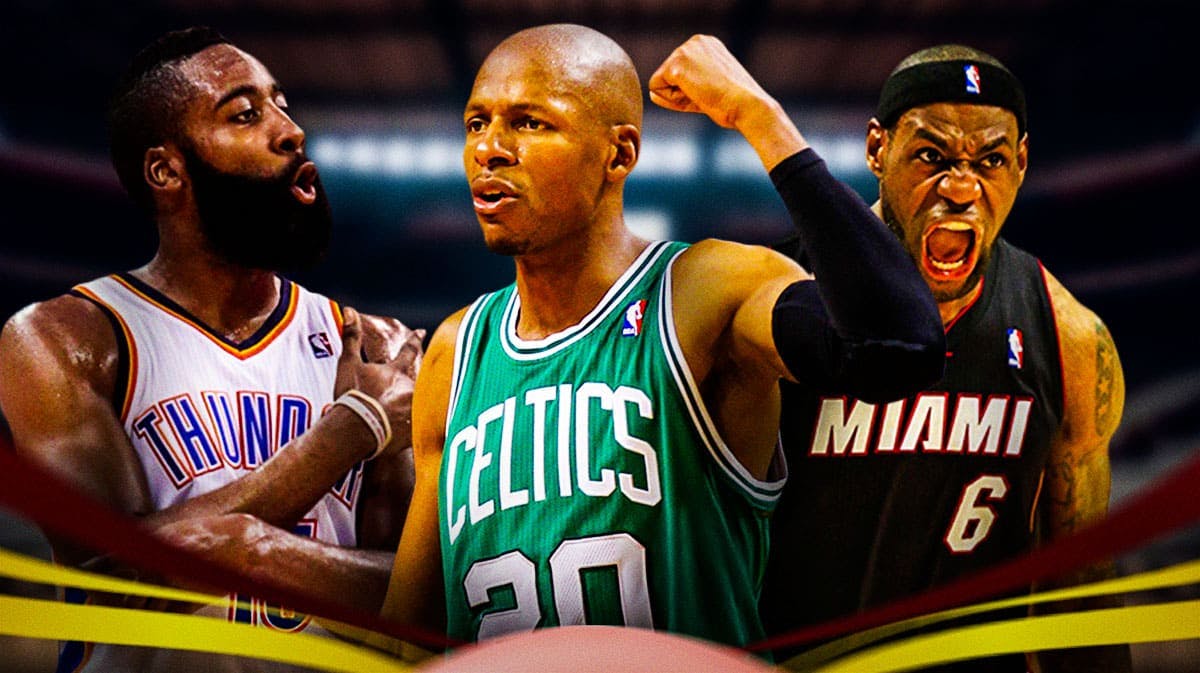 James Harden, Ray Allen and LeBron James.