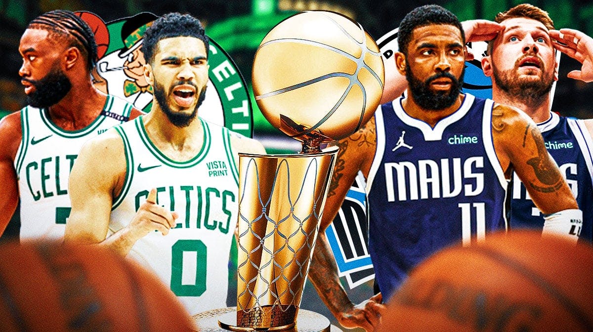 [NBA Finals MVP] with Jaylen Brown, Jayson Tatum, Luka Doncic, and Kyrie Irving