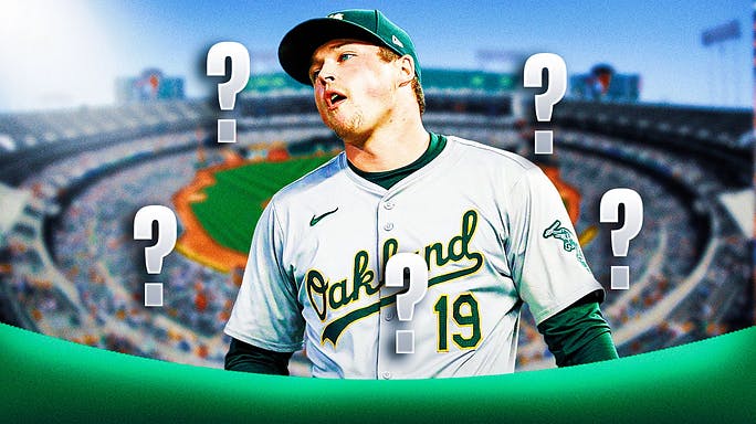 Oakland Athletics closer Mason Miller looking with question marks.