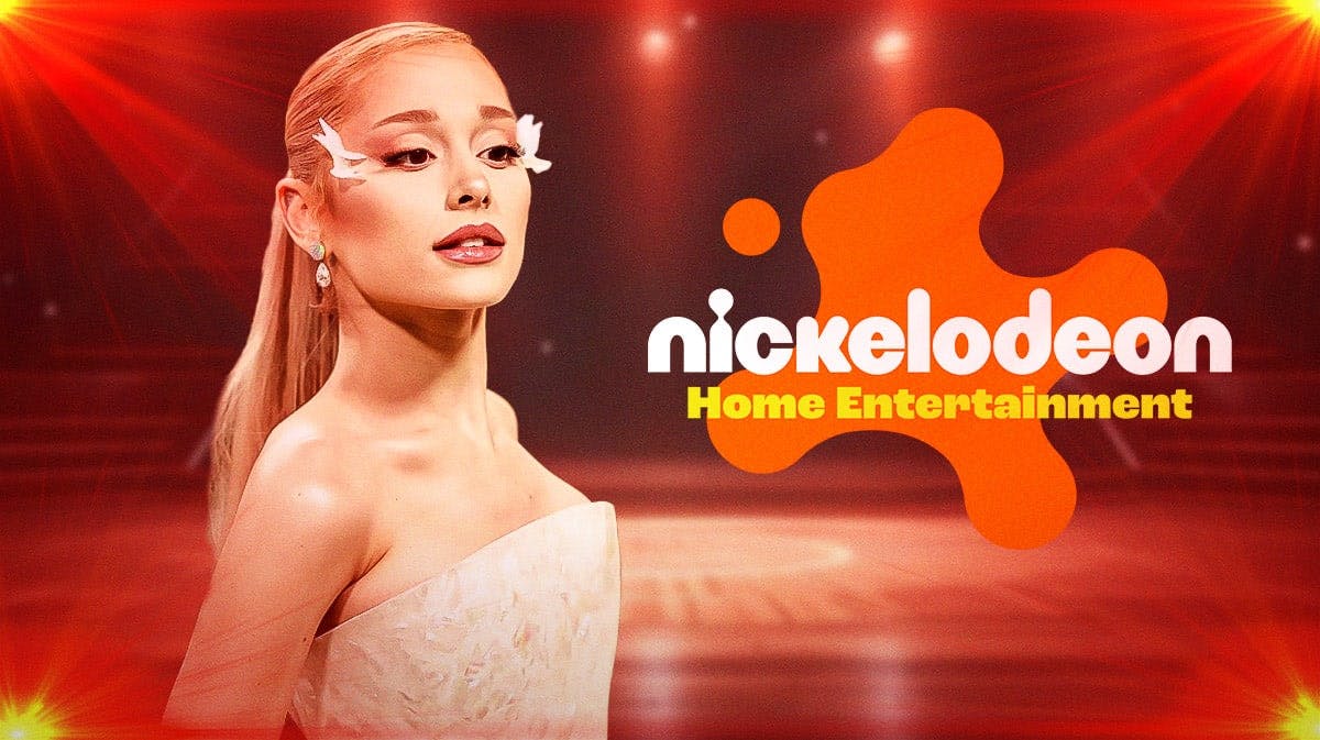 Ariana Grande and Nickelodeon logo.
