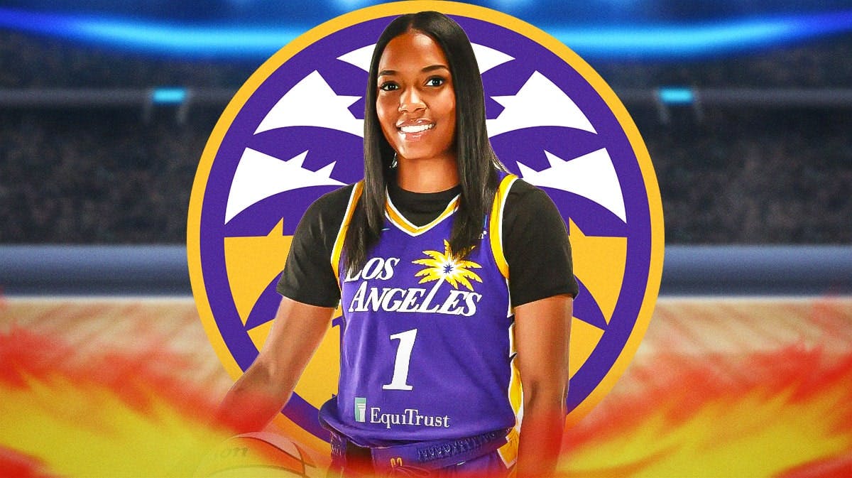 A recent image of Zia Cooke with the Sparks logo in the background, Liberty