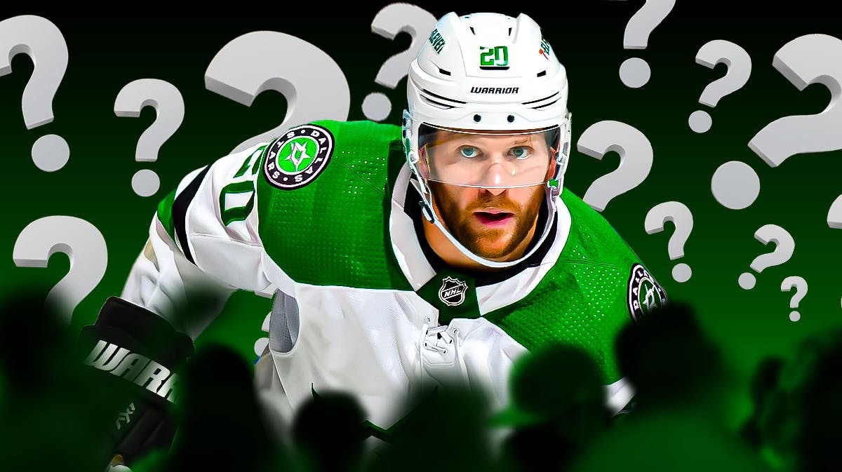 Stars Ryan Suter surrounded by question marks