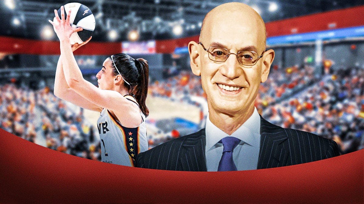 Indiana Fever guard Caitlin Clark and NBA commissioner Adam Silver