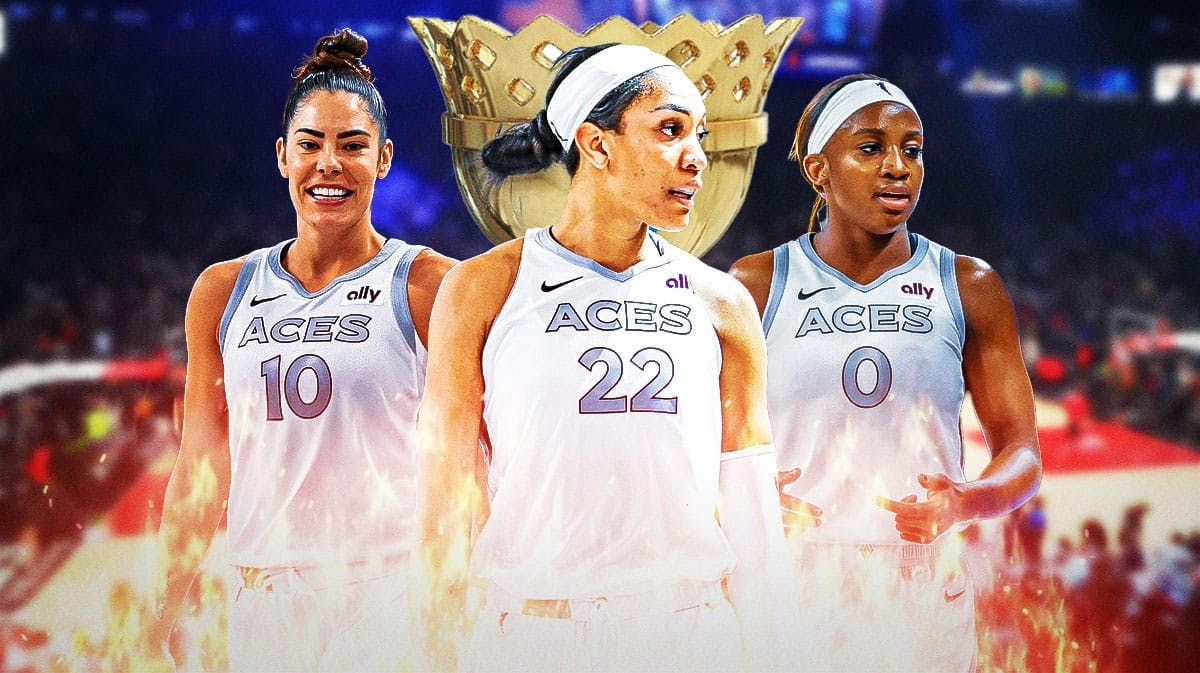 Aces' A'ja Wilson, Kelsey Plum, Jackie Young in flames