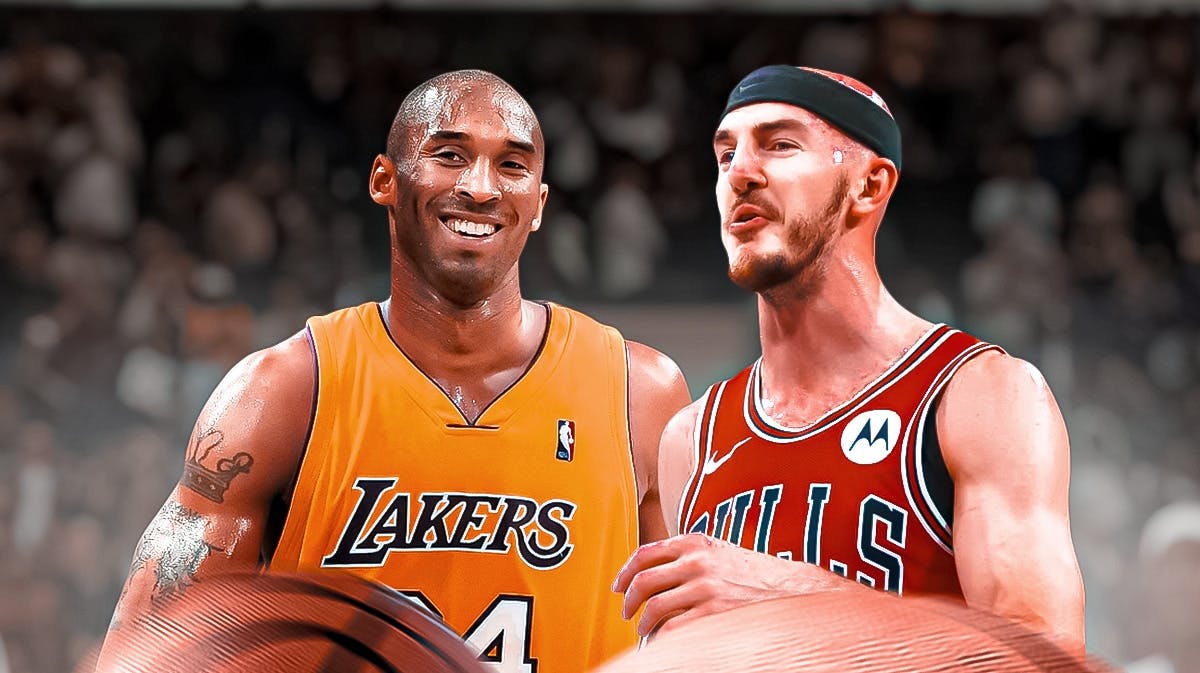 Lakers Kobe Bryant with former LeBron James teammate Bulls Alex Caruso