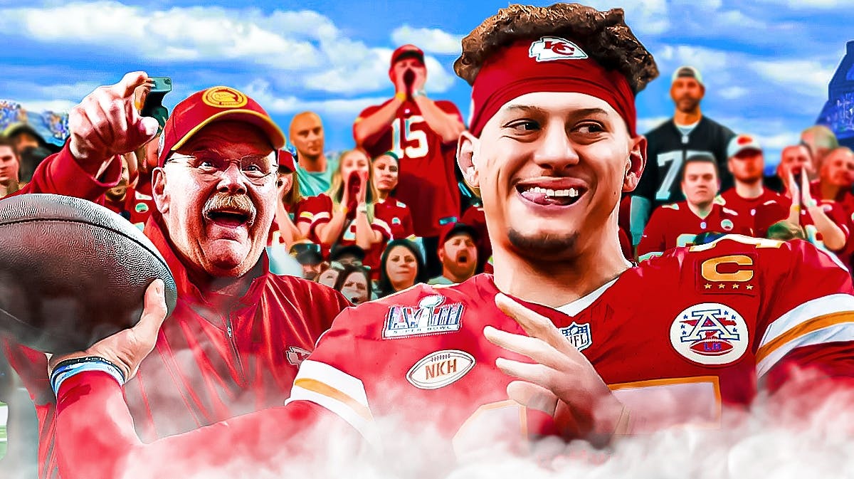 Chiefs' Patrick Mahomes with coach Andy Reid