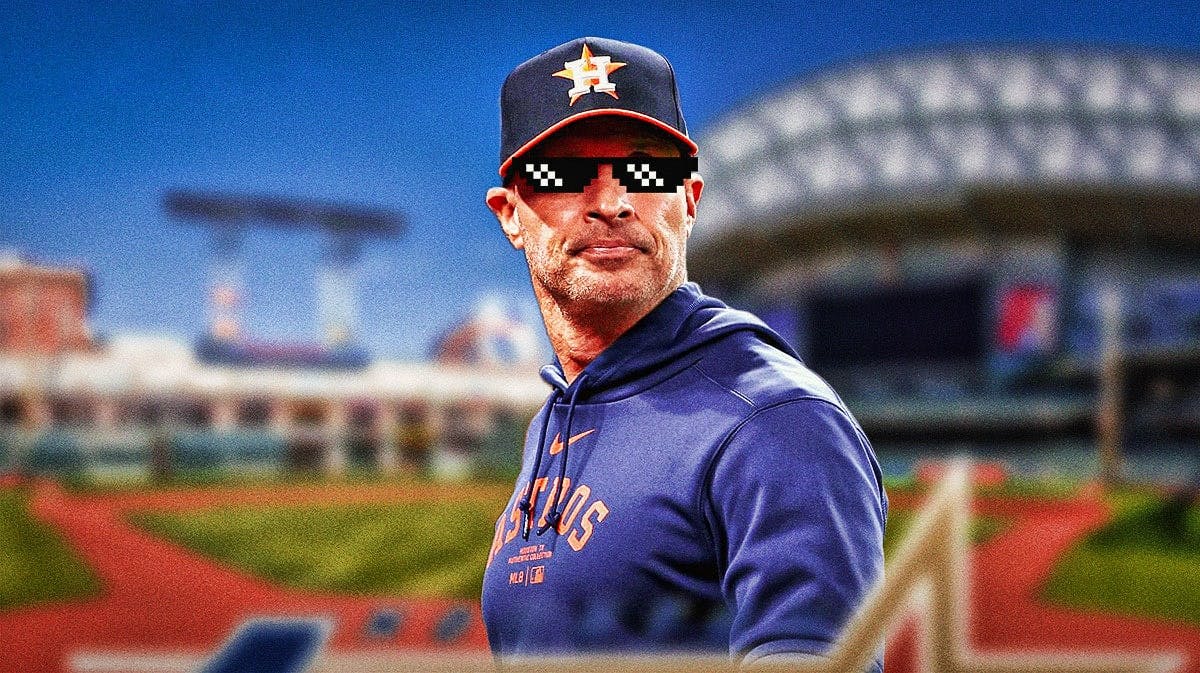 Joe Espada (Astros manager) with deal with it shades.