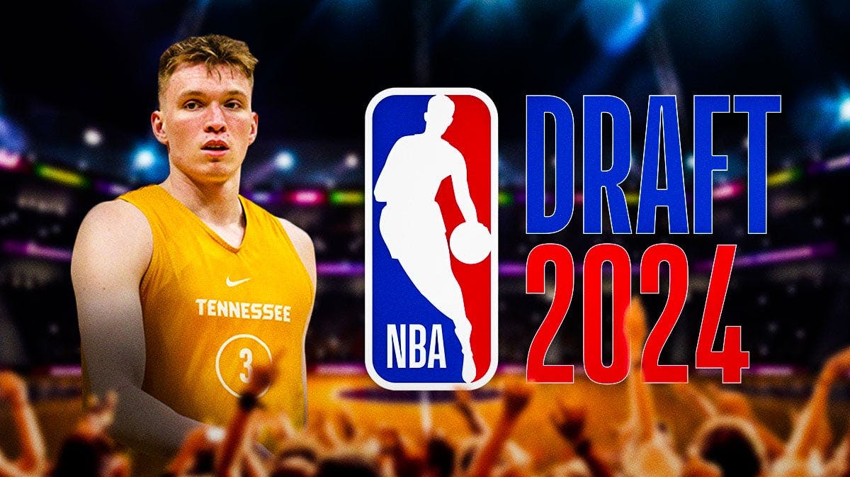 Dalton Knecht next to a 2024 NBA Draft logo
