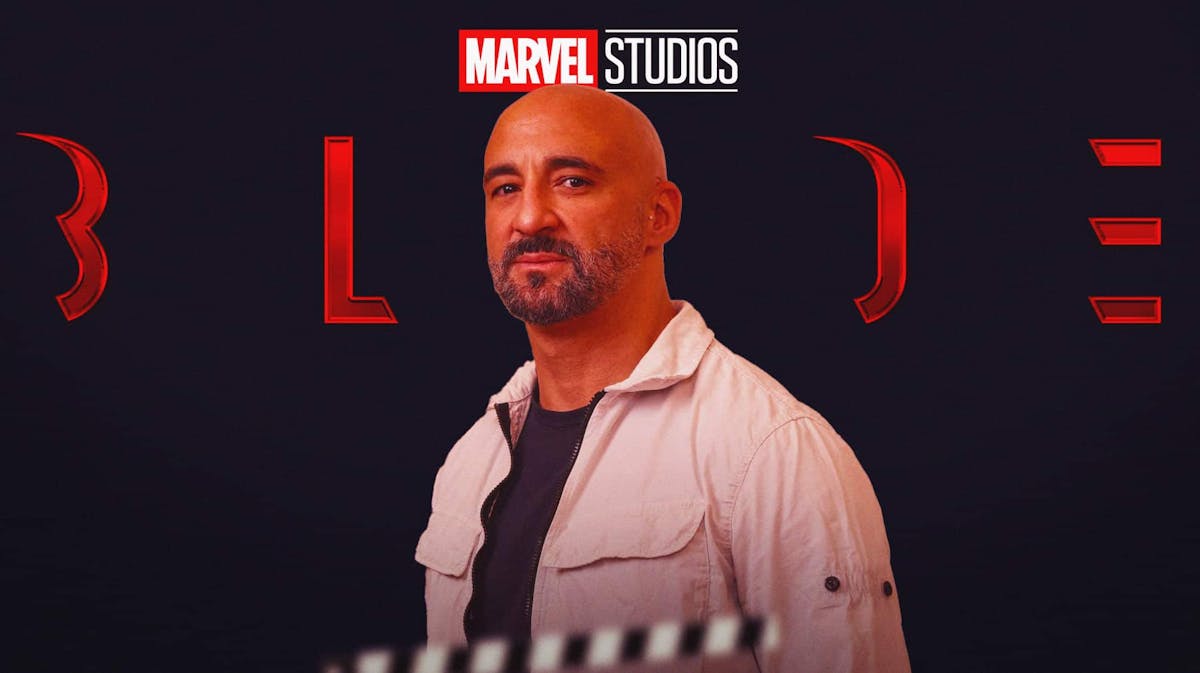 Blade MCU logo in the background with Yann Demange in the foreground