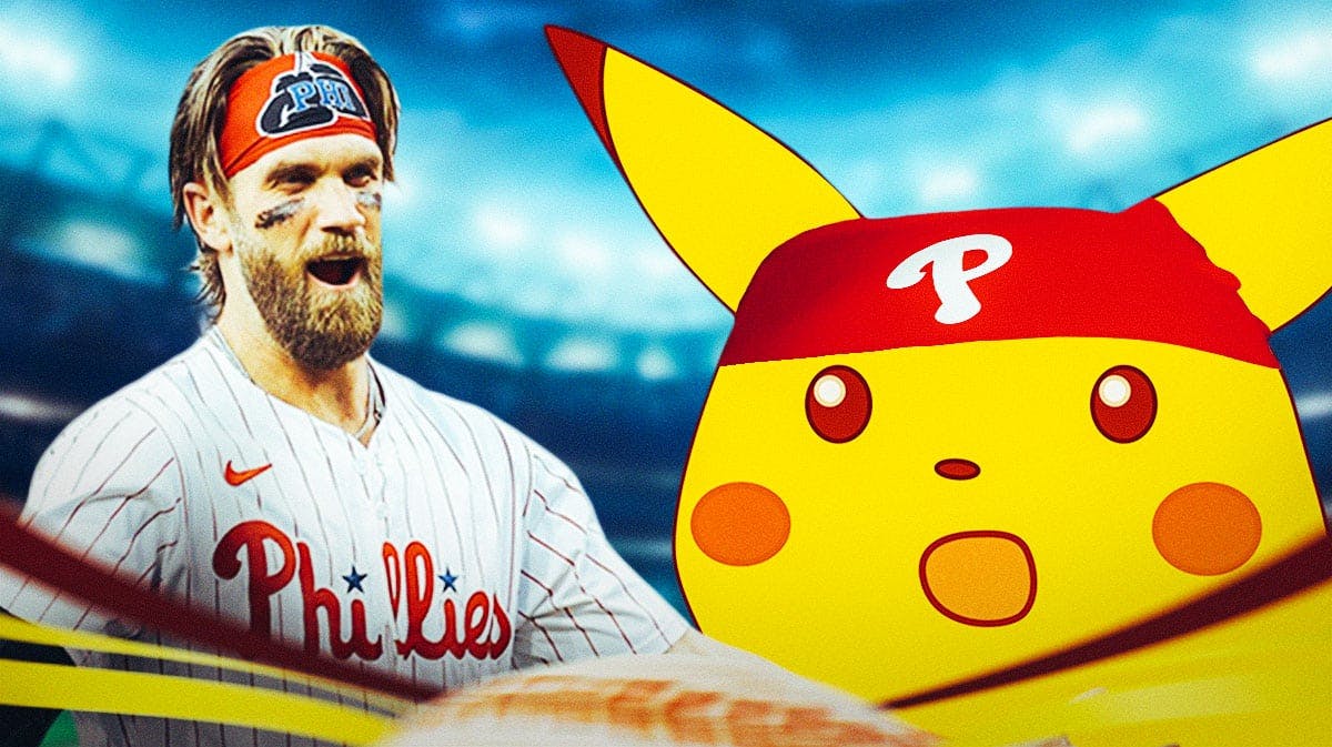 Surprised Pikachu meme with surprised Bryce Harper (Phillies)