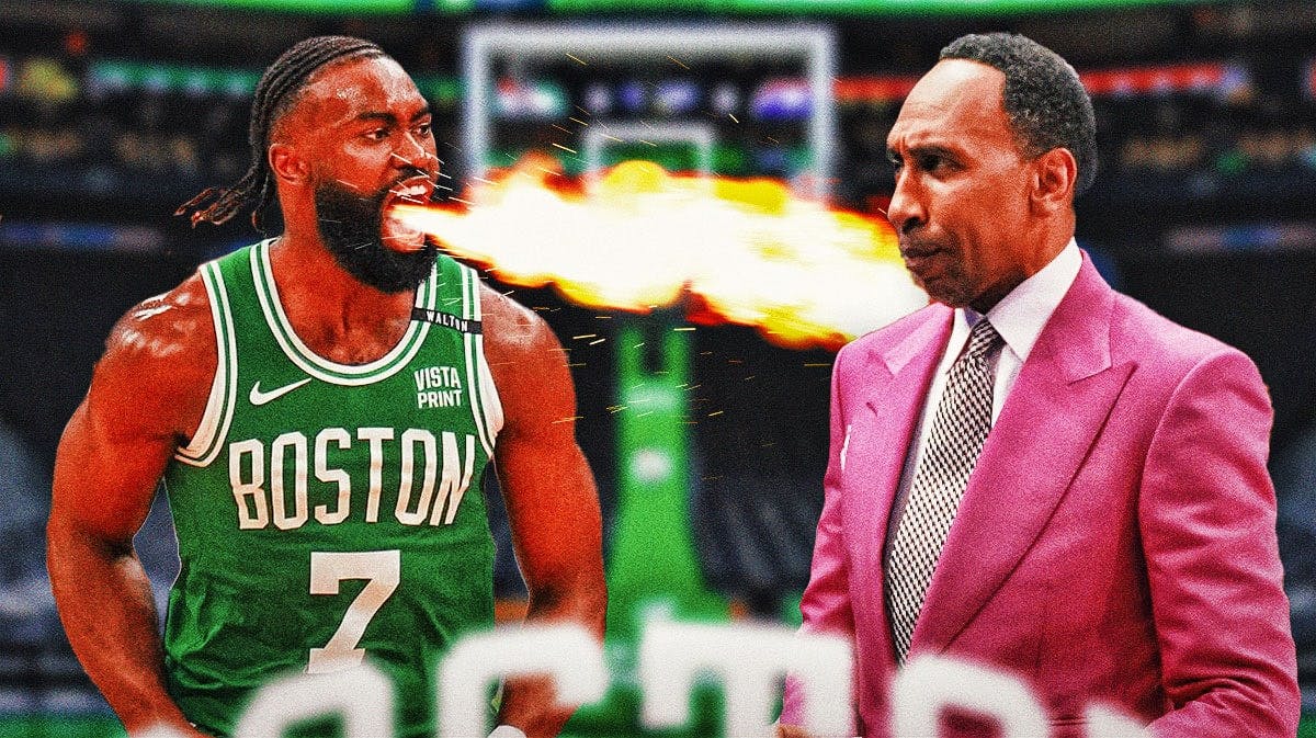 Celtics’ Jaylen Brown takes savage dig at Stephen A. Smith with parade shirt
