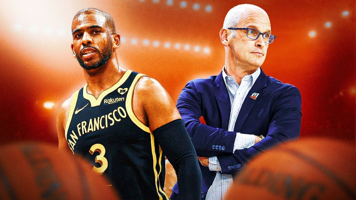 Chris Paul and potentially new Los Angeles Lakers head coach Dan Hurley in front of Crypto.com Arena.