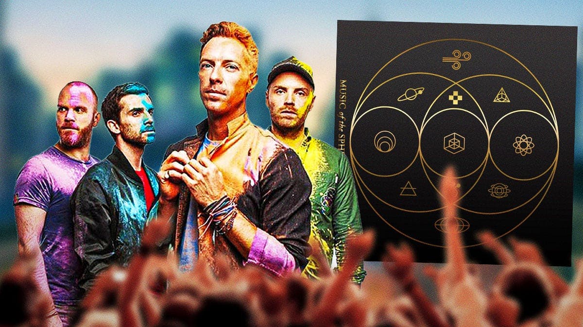 Coldplay and album art for Moon Music.