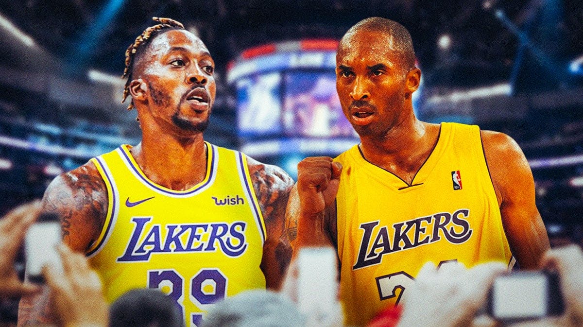 Los Angeles Lakers player Dwight Howard and Kobe Bryant