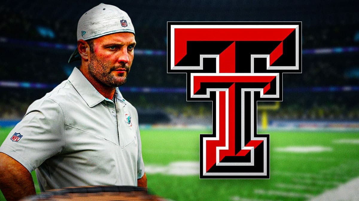 Former New England Patriots wide receiver Wes Welker with a logo for Texas Tech University.