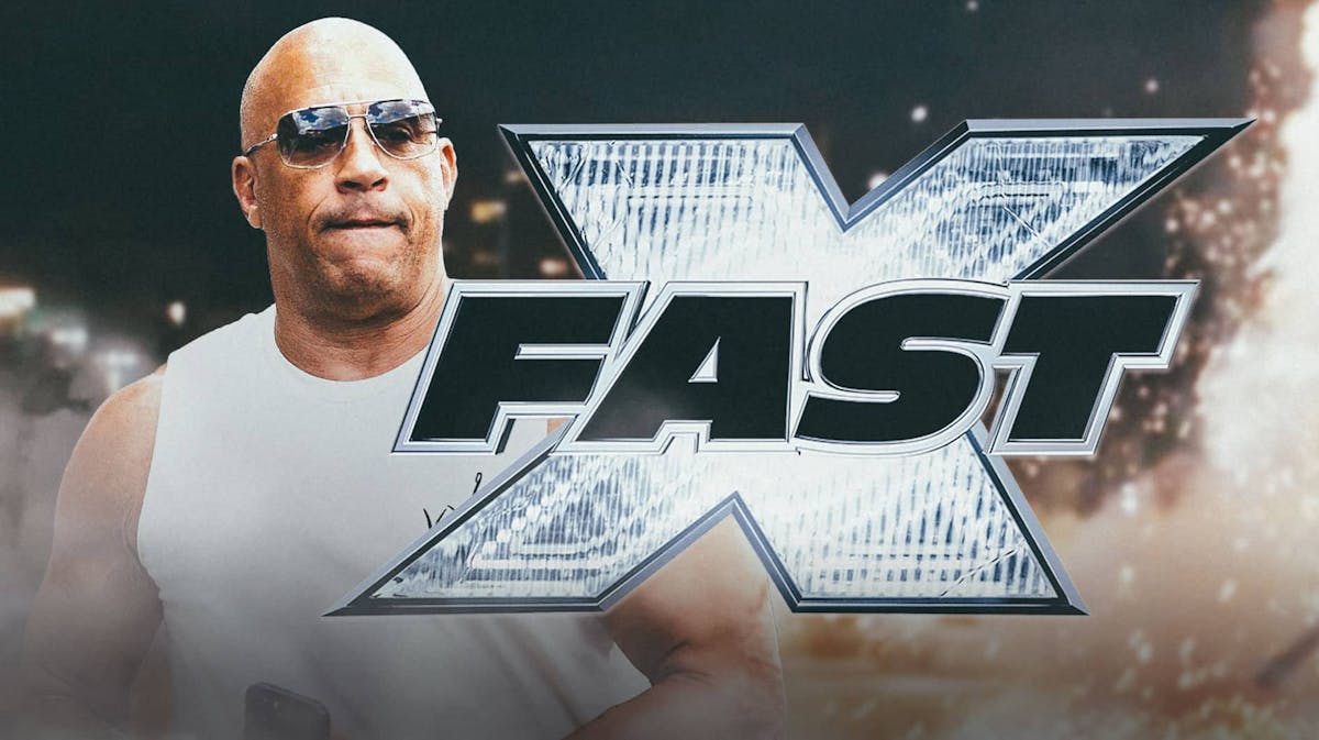 Vin Diesel with Fast and Furious logo (Fast X).