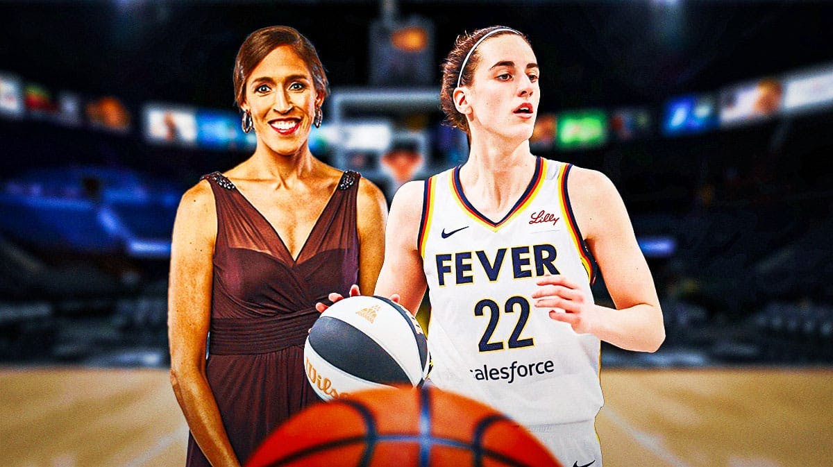 former WNBA player/sports commentator Rebecca Lobo and Indiana Fever player Caitlin Clark