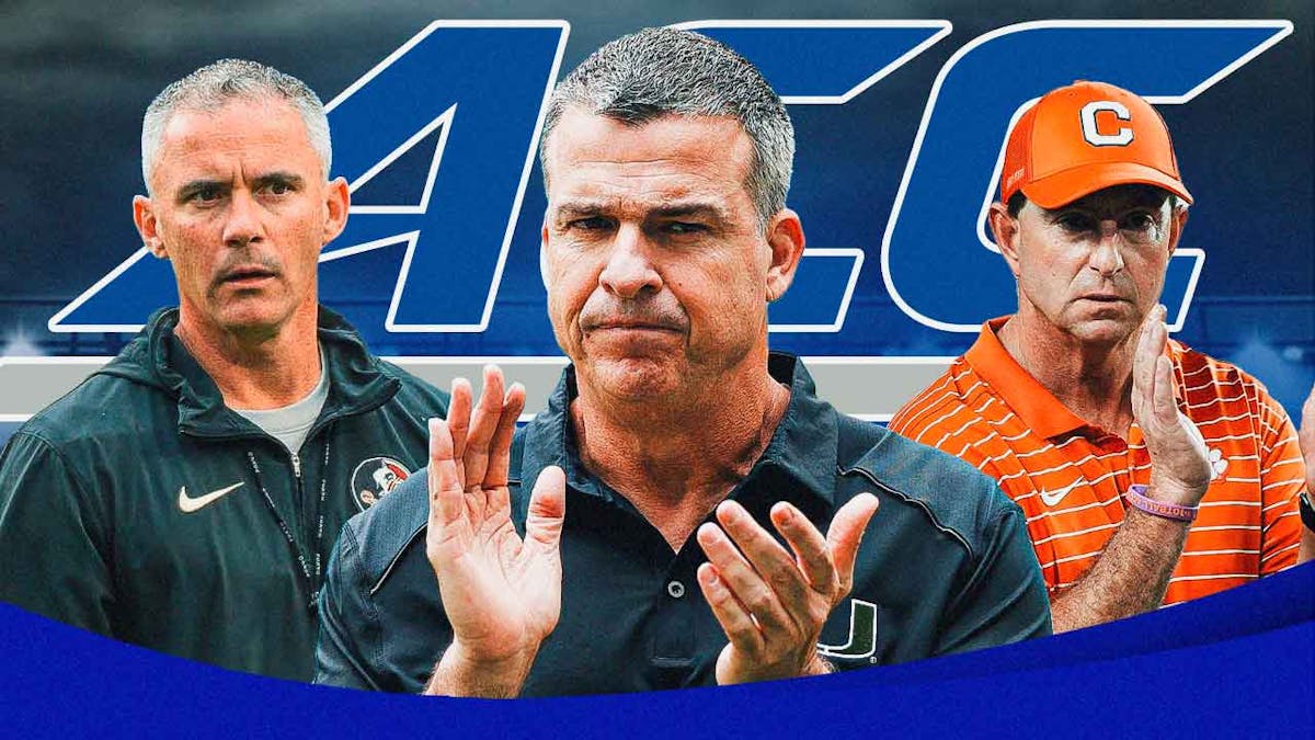 ACC coaches: Miami football's Mario Cristobal, Florida State football's Mike Norvell and Clemson football's Dabo Swinney.