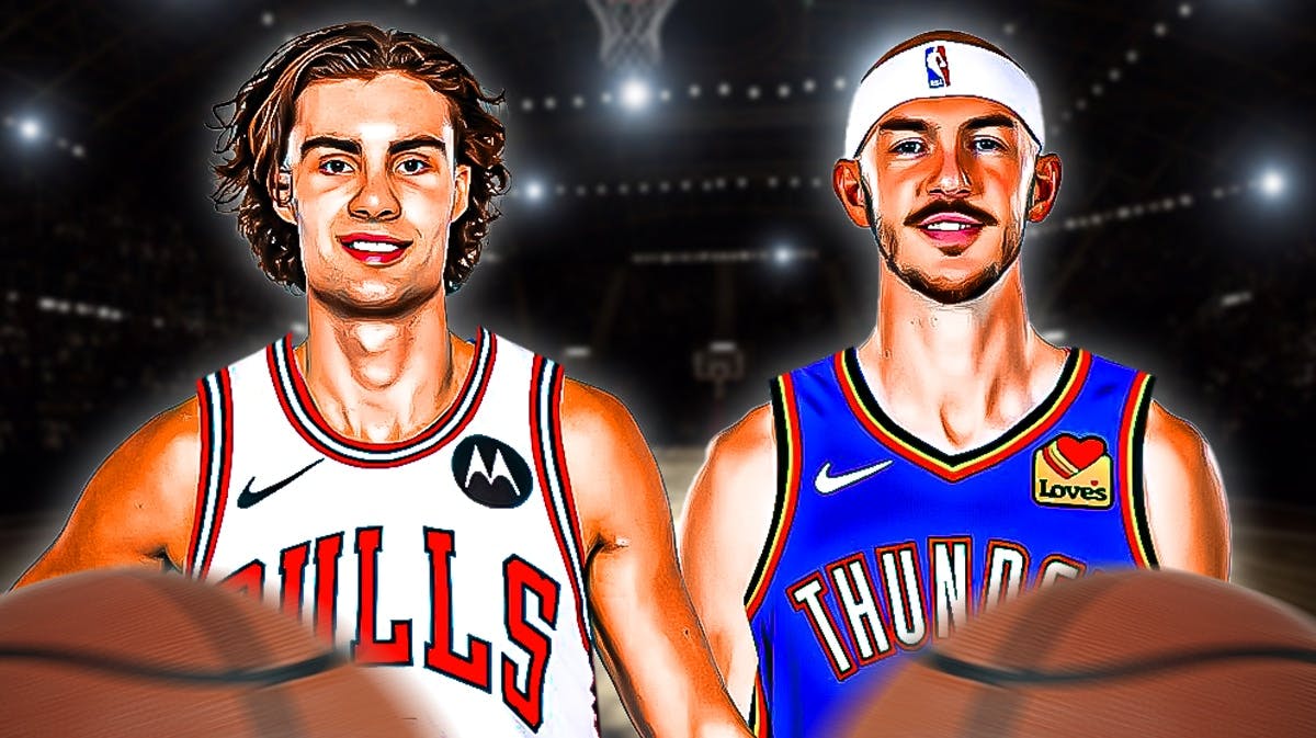 New Chicago Bulls star Josh Giddey and new Oklahoma City Thunder star Alex Caruso.