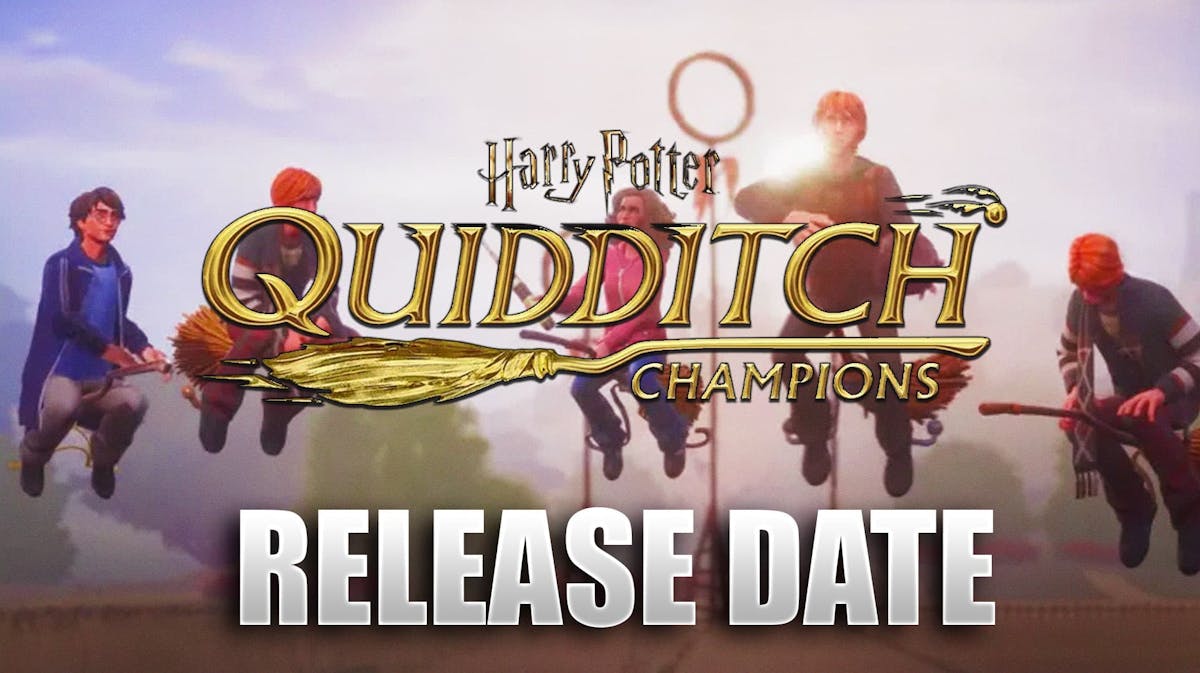 Image of Harry Potter Quidditch Champions and the phrase "Release Date".