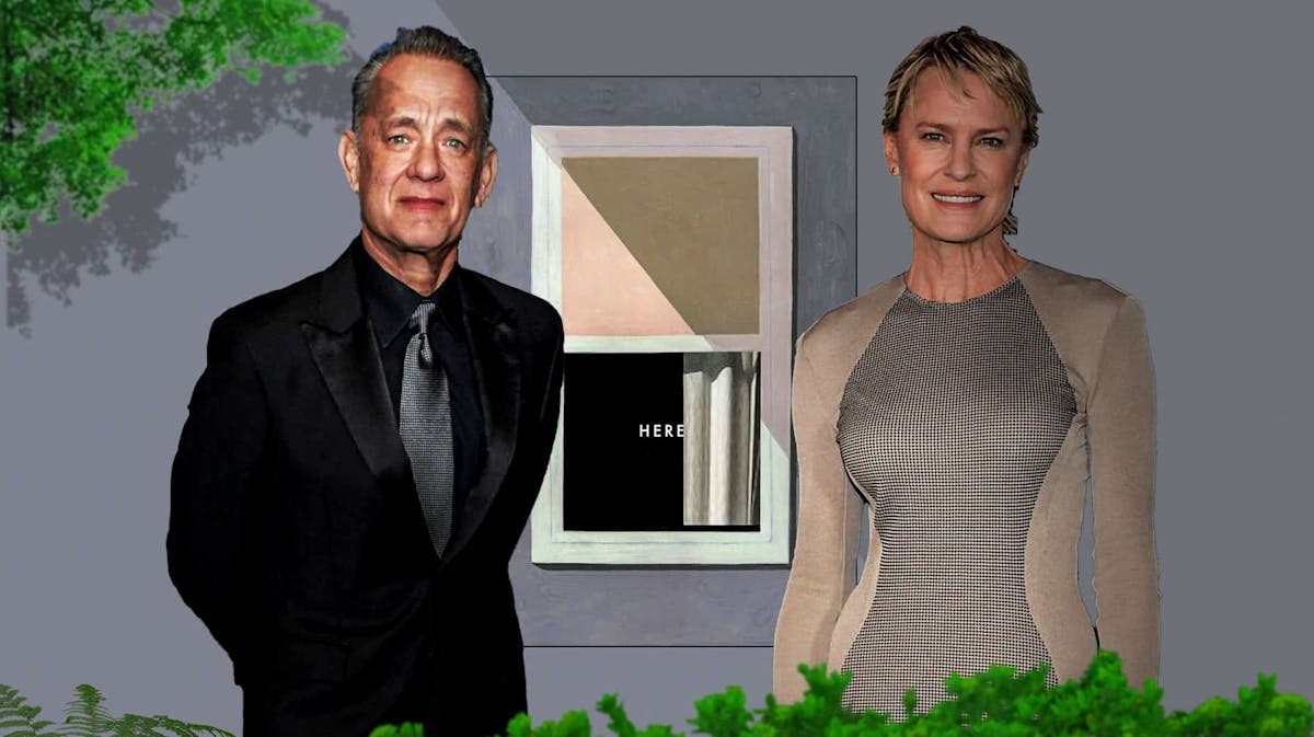 Here stars Tom Hanks, Robin Wright de-aged in eery first look