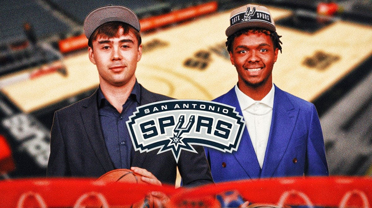 Spurs logo, Juan Nunez image, Harrison Ingram image, NBA Draft logo
