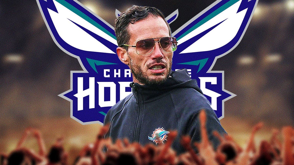 The Charlotte Hornets logo on one side, Mike McDaniel on the other side