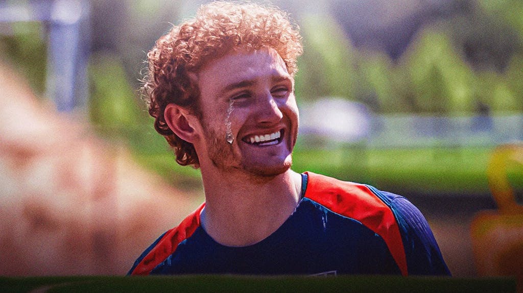 Josh Sargent with single tear down his cheek
