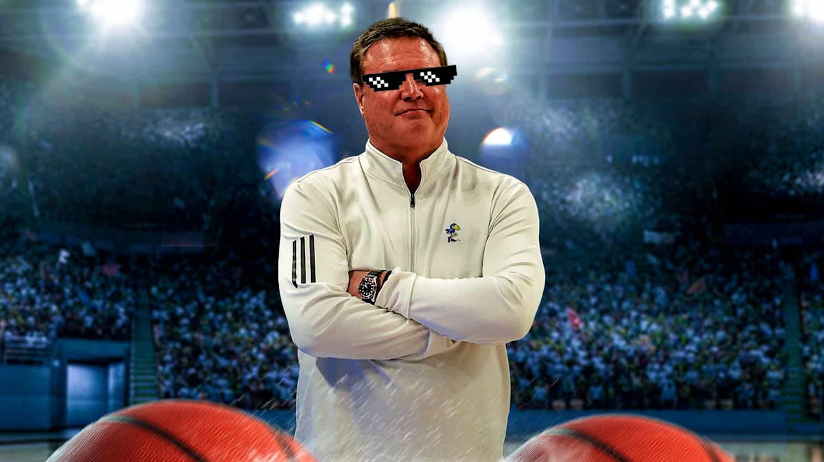 Bill Self (Kansas basketball head coach) with deal with it shades