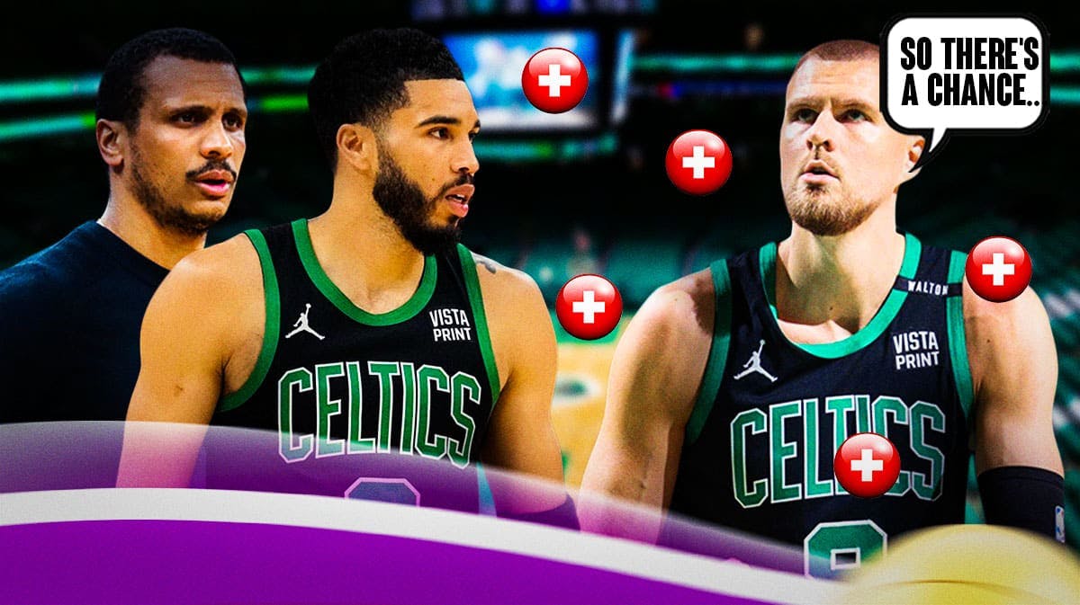 Celtics' Kristaps Porzingis saying "So there's a chance"