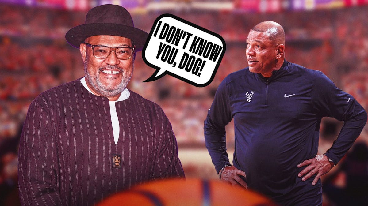 Laurence Fishburne laughs and tells Doc Rivers "I don't know you, dog!"