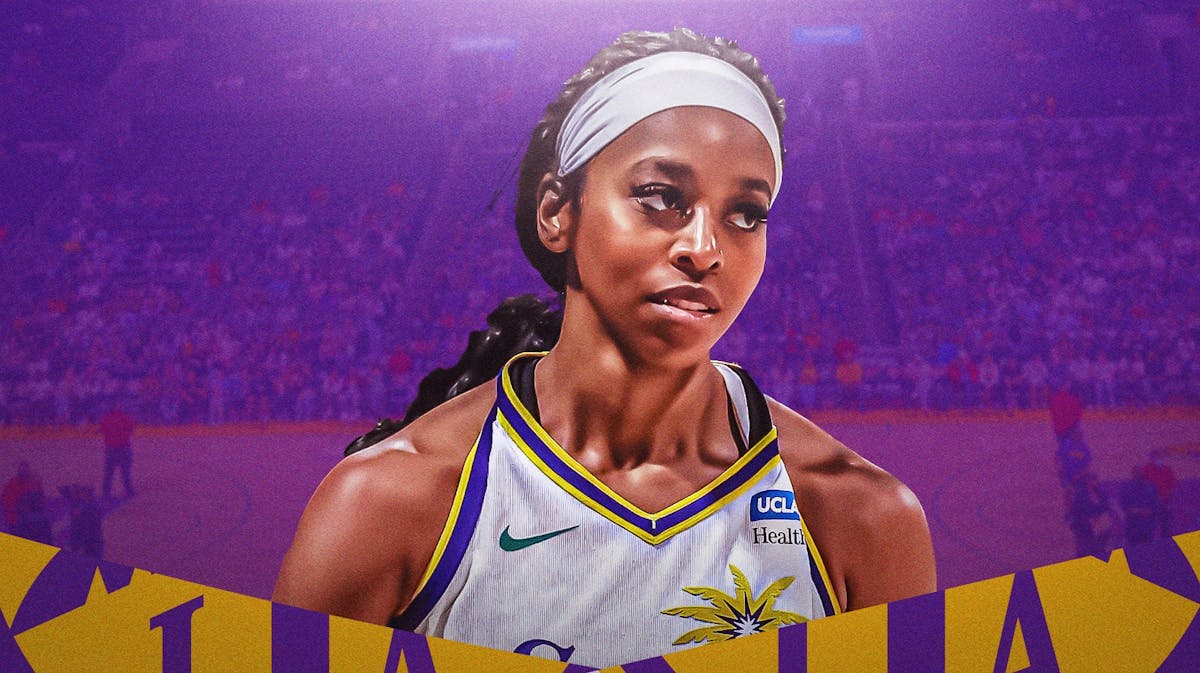 Lexie Brown with the Sparks logo in the background