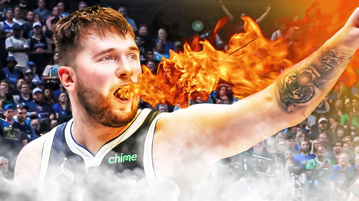 Luka Doncic breathing fire.