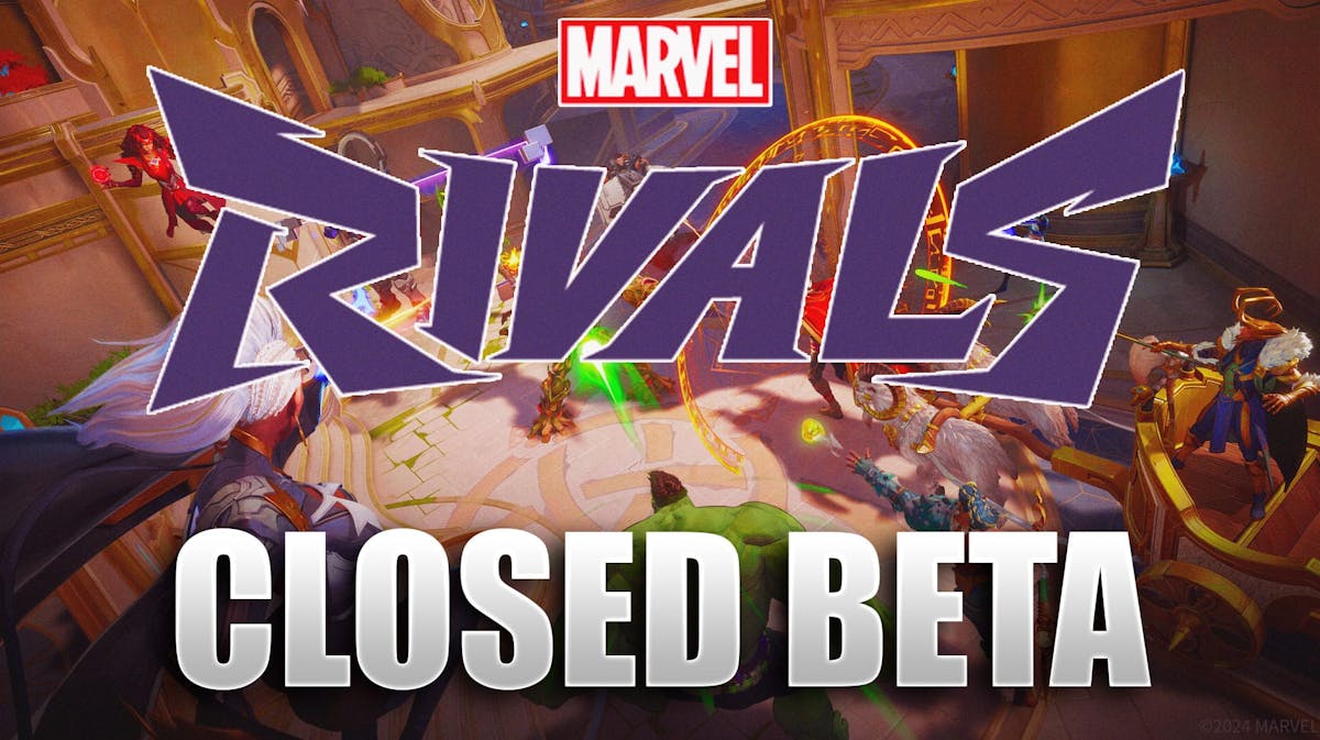 Image of Marvel Rivals Gameplay, Logo, and the phrase Closed Beta